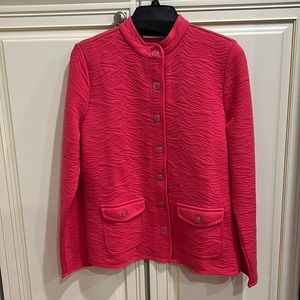 Isaac Mizrahi animal quilted button front jacket